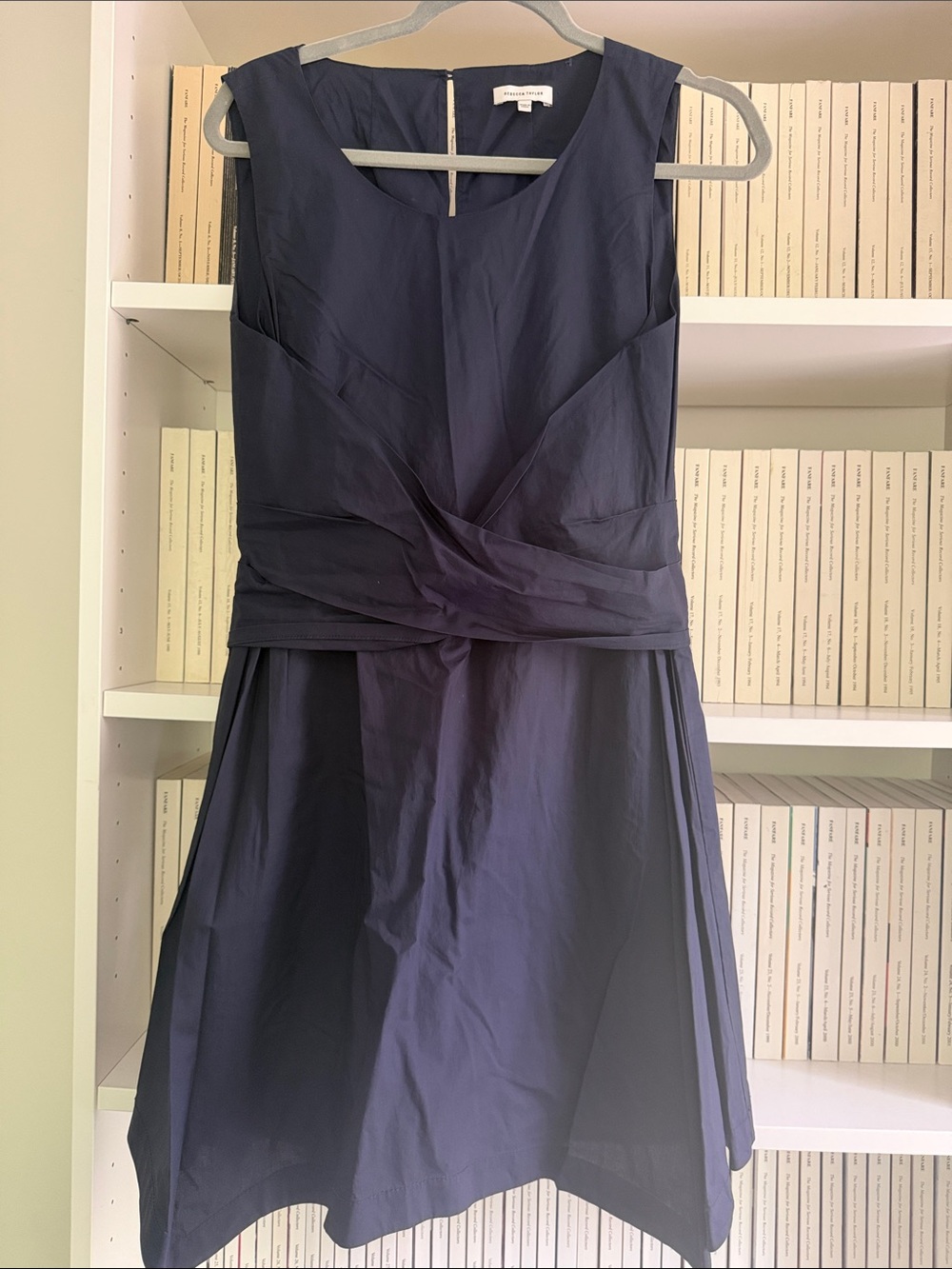 Rebecca Taylor Navy Sleeveless Twist-Waist Mini Dress